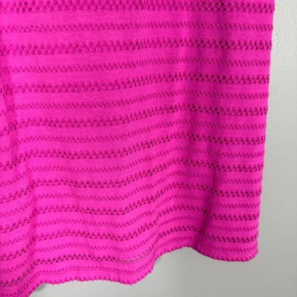 White Stag Bright Pink Crochet Lace Stripe Boho Top - Size XL (16-18) - Women's - Picture 3 of 6